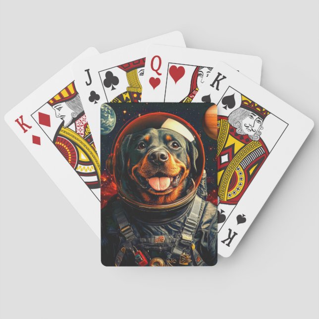 Rottweiler Explores Poker Cards (Back)