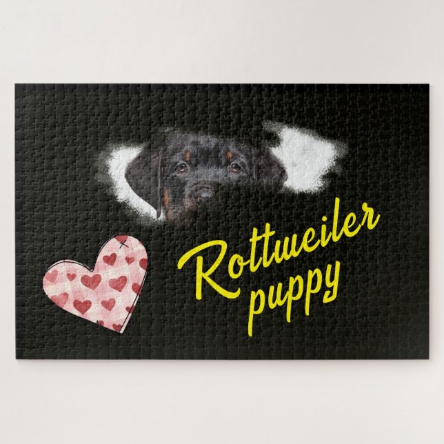 Rottweiler Eyes Solid Color 1000 piece Jigsaw Puzz Puzzle (Horizontal)