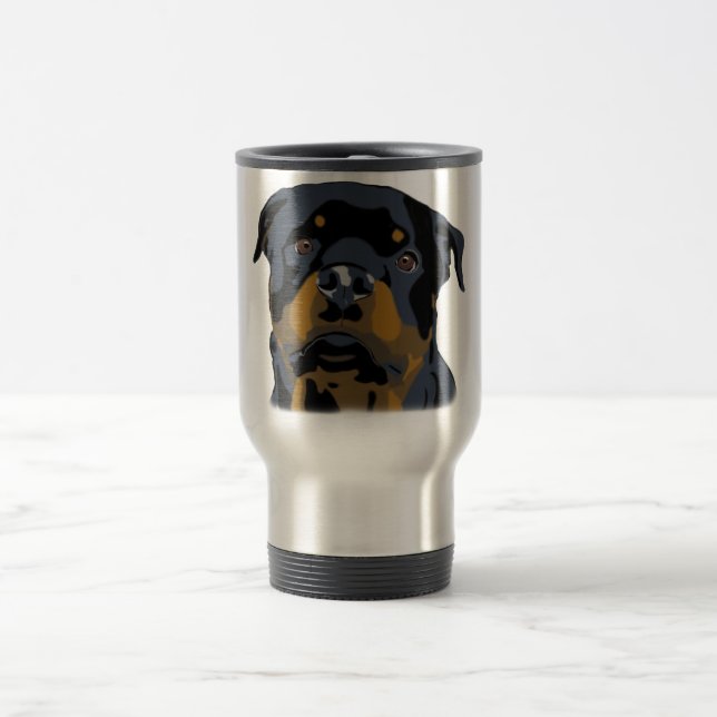 Rottweiler Eyes Travel Mug (Center)