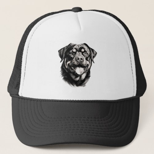 Rottweiler face design trucker hat