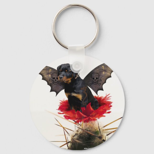 Rottweiler Fairy Dog Keychain (Front)