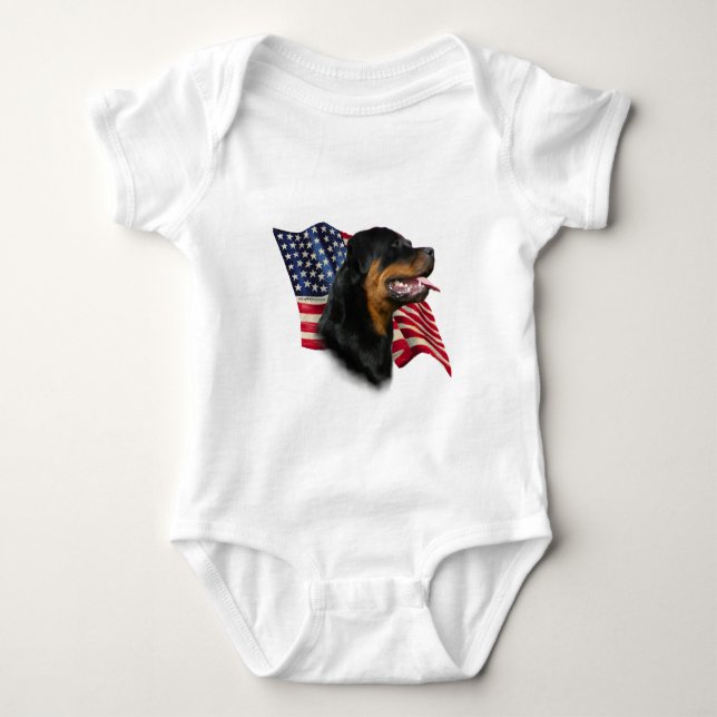Rottweiler Flag Baby Bodysuit (Front)