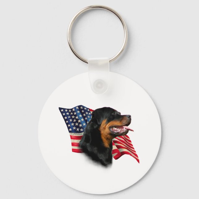 Rottweiler Flag Keychain (Front)