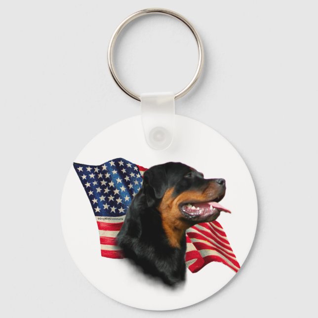 Rottweiler Flag Keychain (Front)