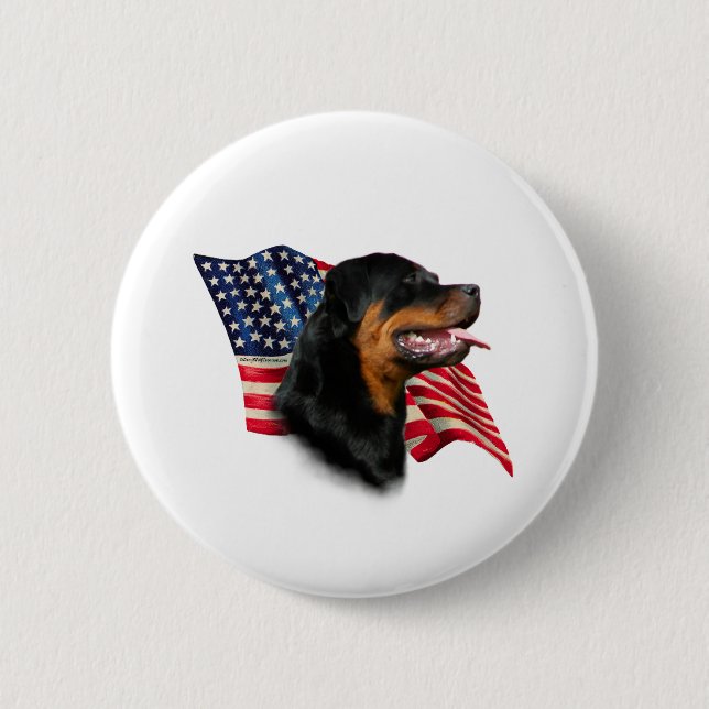 Rottweiler Flag Pinback Button (Front)