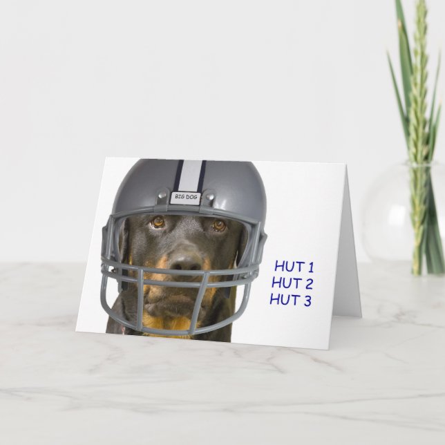 Rottweiler Football Dog Birthday Card (Front)