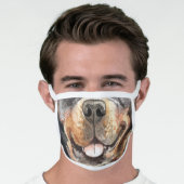 Rottweiler funny animal nose mouth watercolor fun face mask (Worn Him)