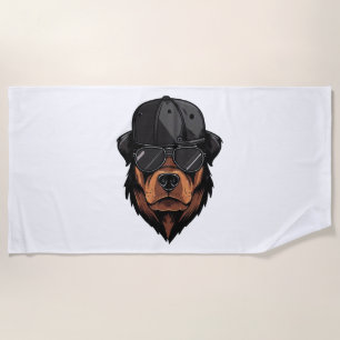 Rottweiler Gangster  Beach Towel