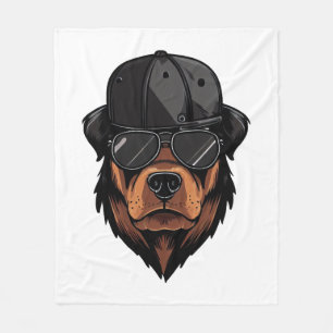 Rottweiler Gangster Fleece Blanket