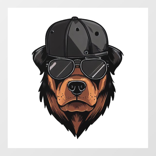 Rottweiler Gangster  Wall Decal (Front)
