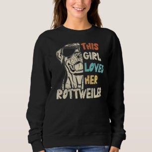 Rottweiler Girl Cool Vintage Retro For Dog Mom Sweatshirt