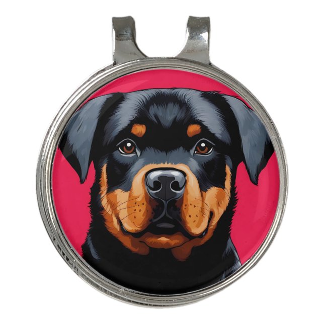 Rottweiler Golf Hat Clip (Front)