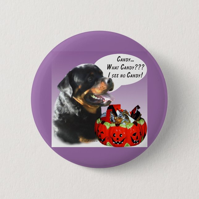 Rottweiler Halloween Candy Button (Front)
