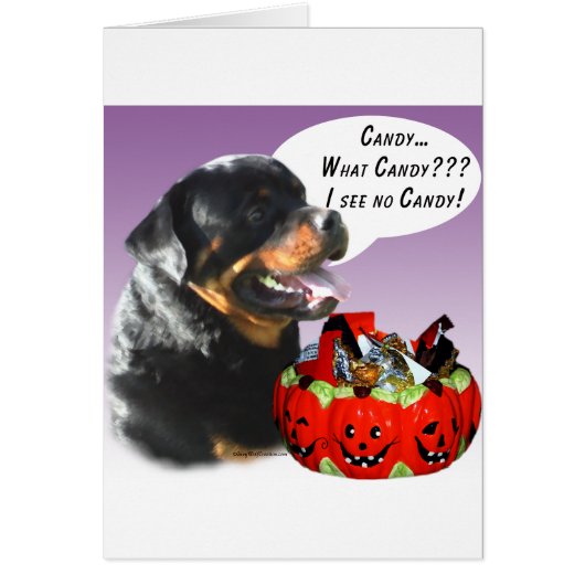 Rottweiler Halloween Candy Cards (Front)
