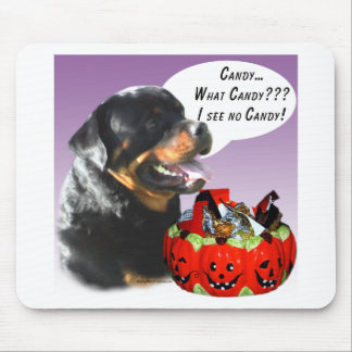 Rottweiler Halloween Candy Mouse Pad