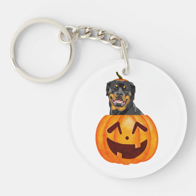 Rottweiler Halloween    Keychain (Front)