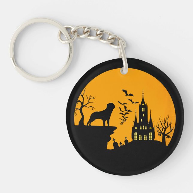 Rottweiler Halloween   Keychain (Front)