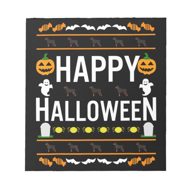 Rottweiler Halloween Lazy Ugly Costume Dog T-Shirt Notepad (Front)