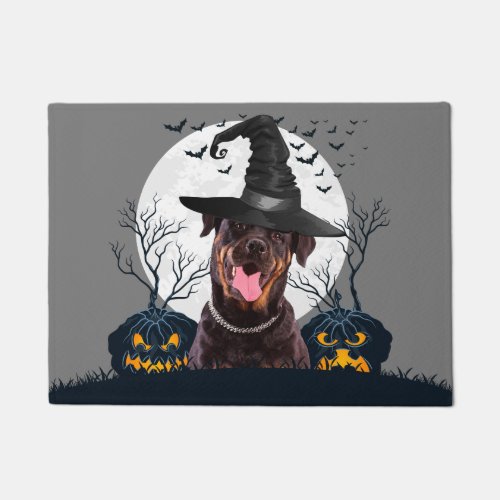 Rottweiler Halloween Pumpkin Patch Doormat