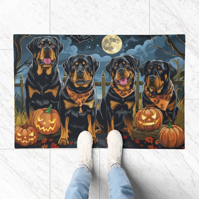 Rottweiler Halloween Spooky Doormat (Indoor)