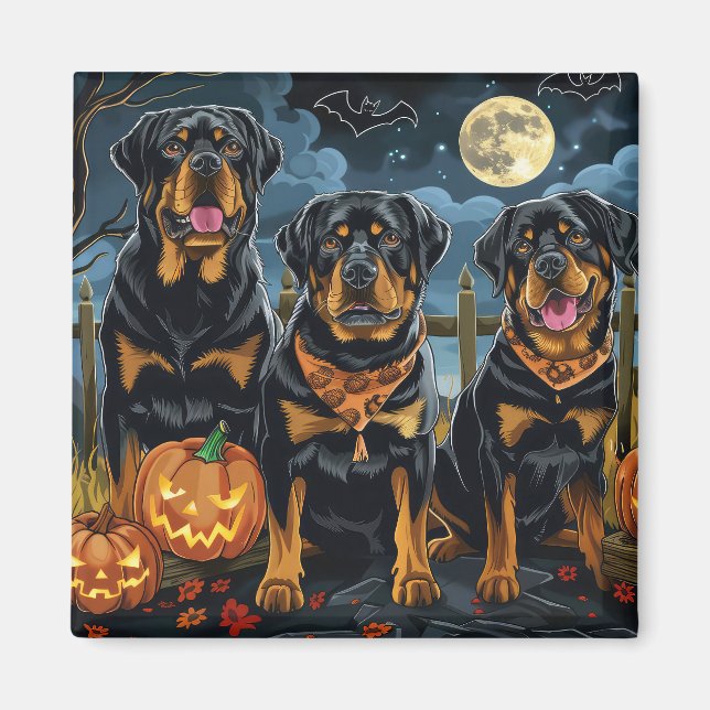 Rottweiler Halloween Spooky Magnet (Front)