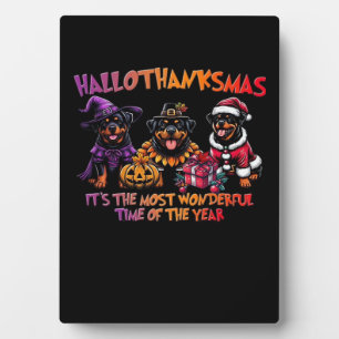 Rottweiler Halloween Thanksgiving Christmas Classi Plaque