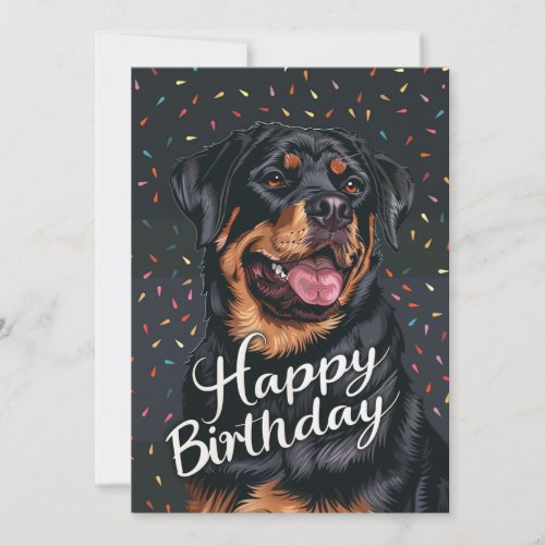 Rottweiler Happy Birthday Holiday Card