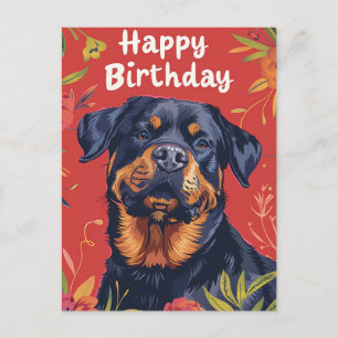 Rottweiler Happy Birthday  Postcard