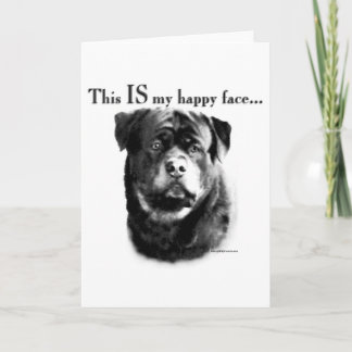 Rottweiler Happy Face Holiday Card