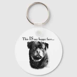 Rottweiler Happy Face Keychain
