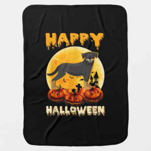 rottweiler happy halloween dog scary moon costumes baby blanket