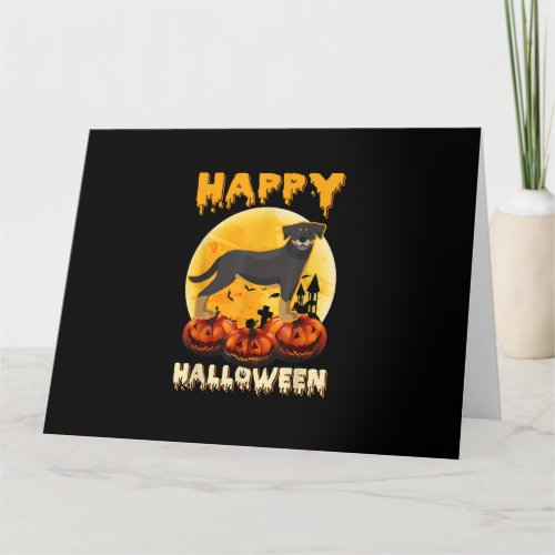 rottweiler happy halloween dog scary moon costumes card