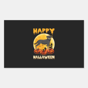 Rottweiler happy halloween dog scary moon costumes rectangular sticker