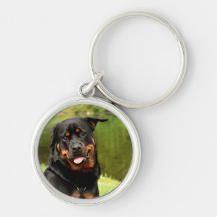 Rottweiler, Happy Keychain