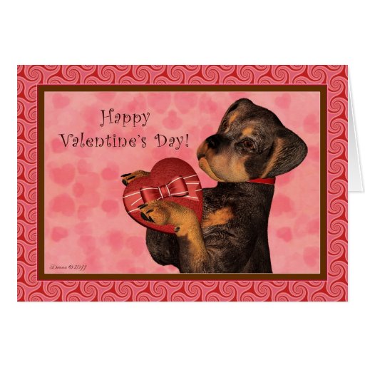 Rottweiler Heart Candy Valentine's Day Card | Zazzle