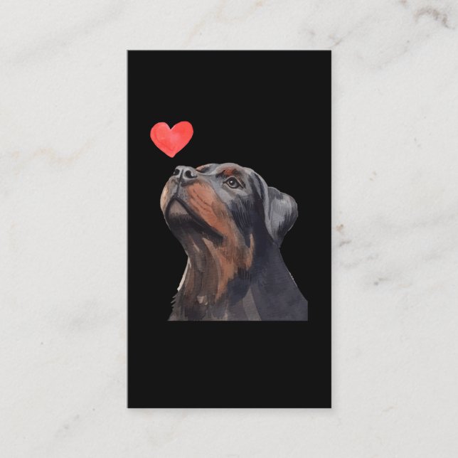 Rottweiler Heart Dog Love Business Card (Front)