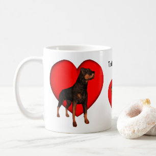Rottweiler Heart Dog Lover Personalized Coffee Mug