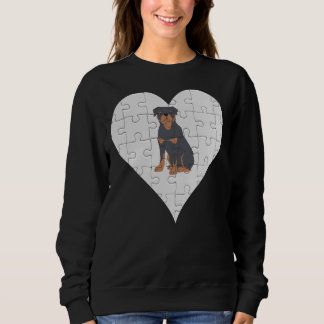 Rottweiler Heart Jigsaw Pieces Rottweiler Sweatshirt