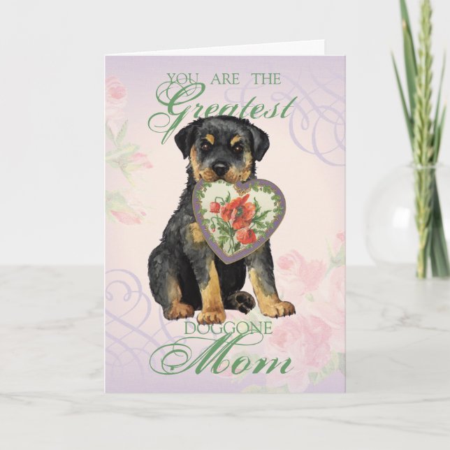 Rottweiler Heart Mom Card (Front)
