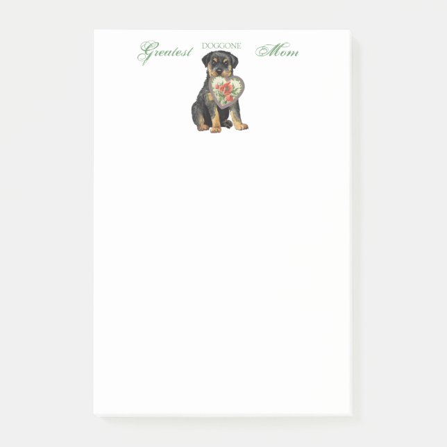 Rottweiler Heart Mom Post-it Notes (Front)