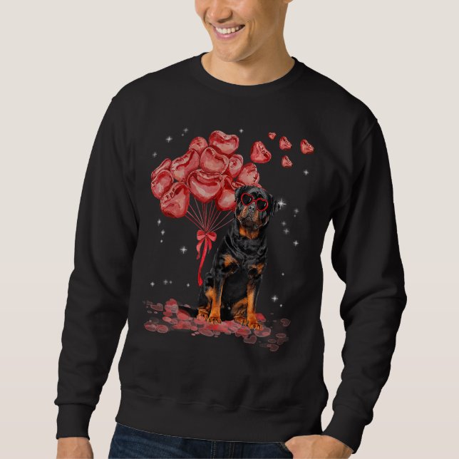Rottweiler Heart Valentines Day Dog Dad Mom 12 Sweatshirt (Front)