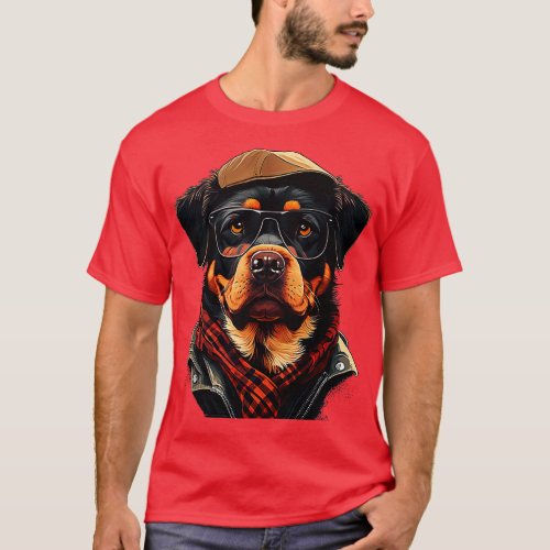 Rottweiler hipster 2 T_Shirt