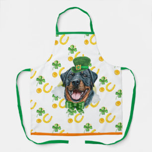 Rottweiler Holiday Home Decor St Patrick's Day Dog Apron
