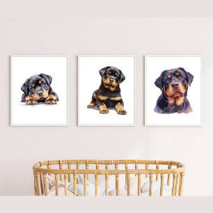 Rottweiler Home Decor, Rottweiler Wall Art Sets