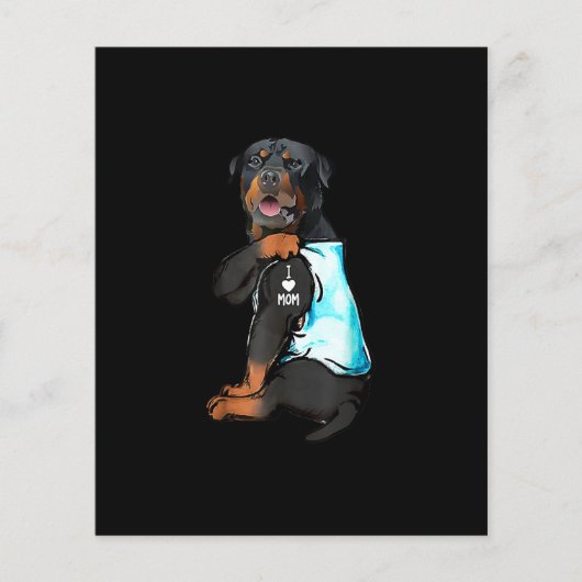Rottweiler I Love Mom Tattoo (Front)