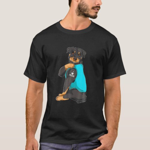 Rottweiler I Love Mom Tattoo Apparel Dog Mom Gifts T_Shirt