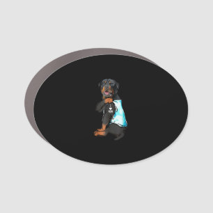 Rottweiler I Love Mom Tattoo Car Magnet