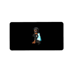 Rottweiler I Love Mom Tattoo Label