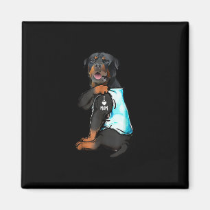 Rottweiler I Love Mom Tattoo Magnet