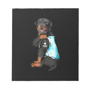 Rottweiler I Love Mom Tattoo Notepad